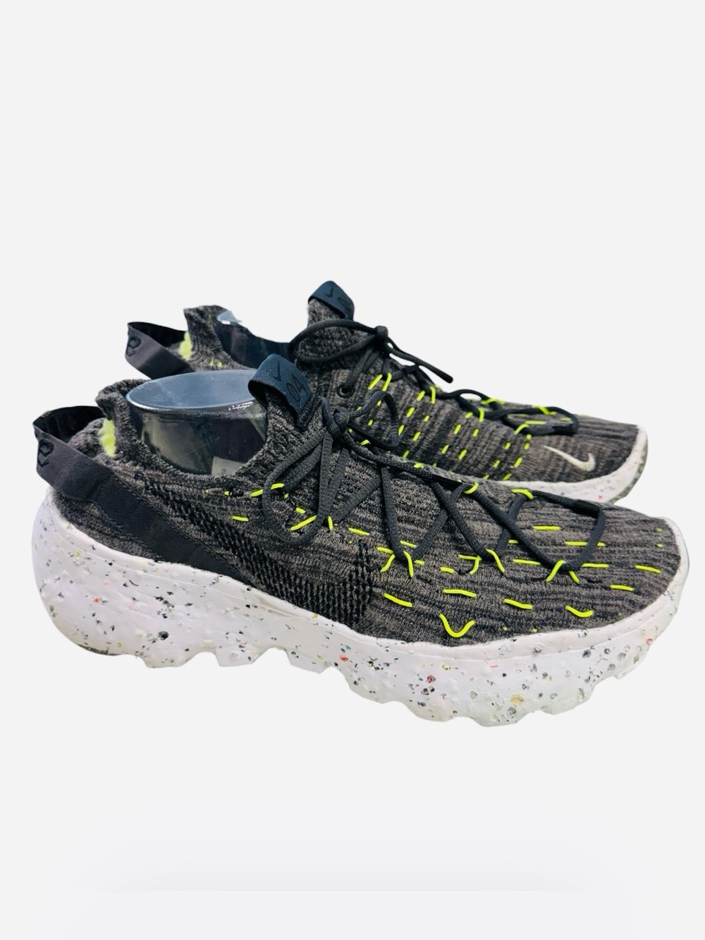 Nike Men’s Space Hippie 04 Grey Volt Sneakers with Neon Yellow Accents Sz.11